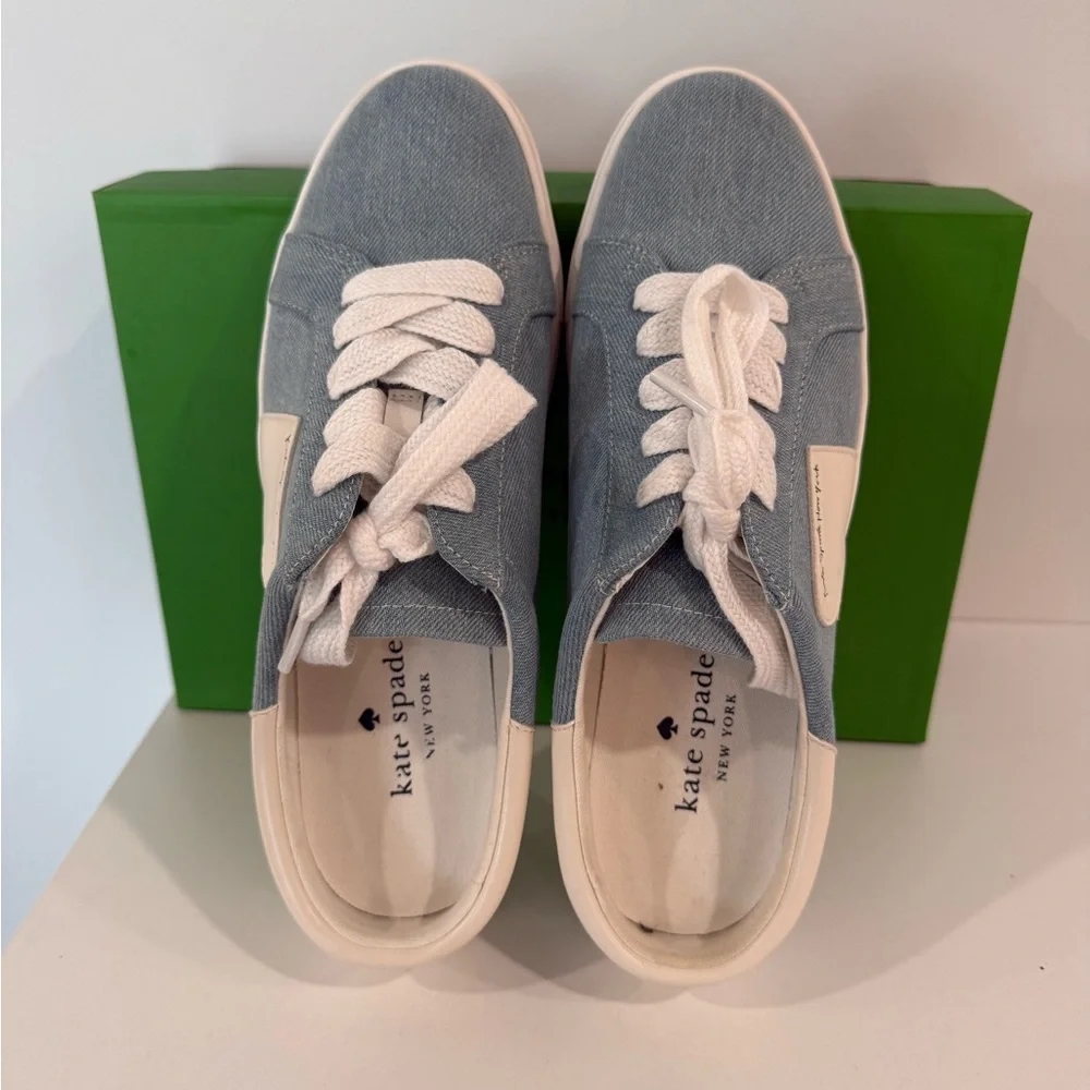 Kate Spade Women’s Denim and Cream Slip-On Sneakers - Picture 5 of 9
